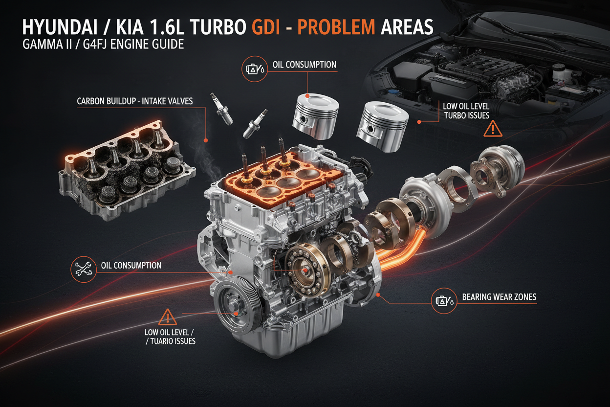 Hyundai & Kia 1.6L Turbo GDI (Gamma II) Engine Failure: Symptoms, Causes, and Replacement Guide