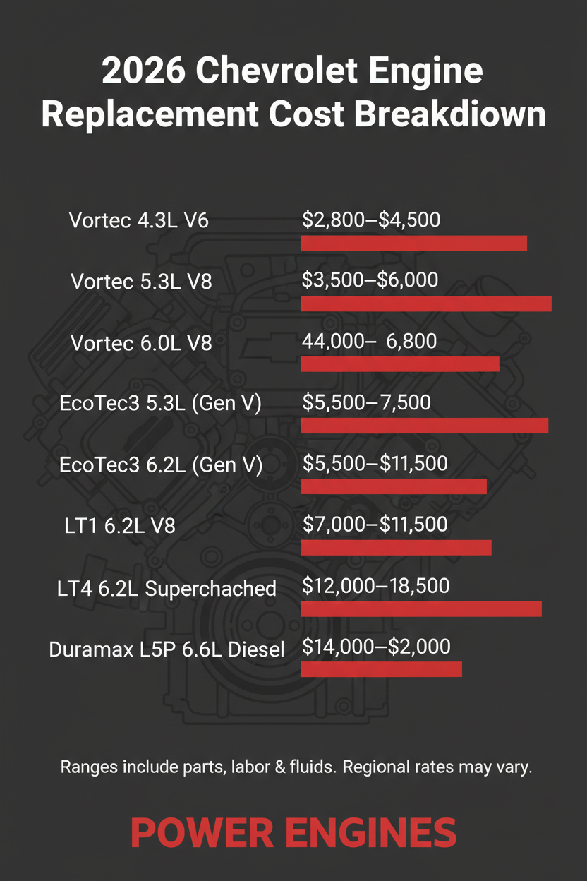 What is the Average Cost of a Chevrolet Engine Replacement in 2026?