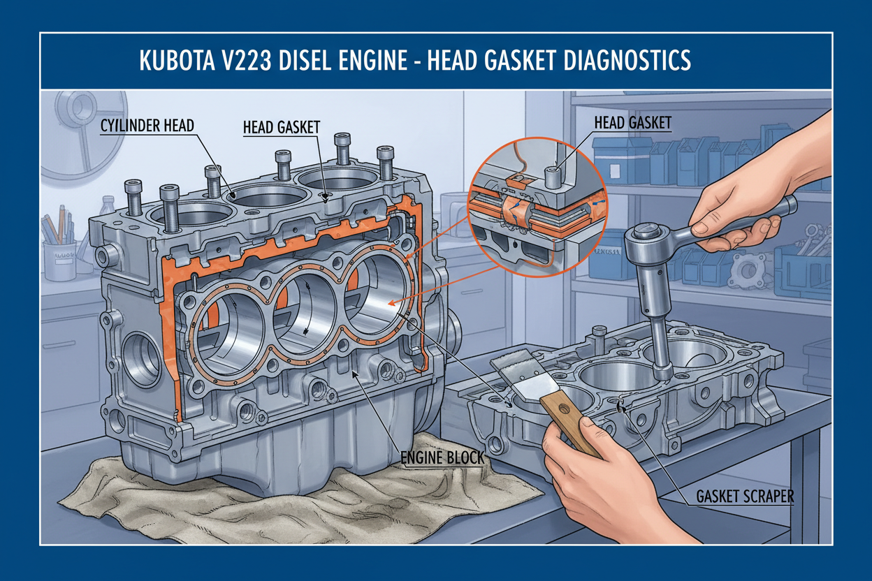 How to Fix Kubota V2203 Blown Head Gasket: A 2026 Troubleshooting Guide