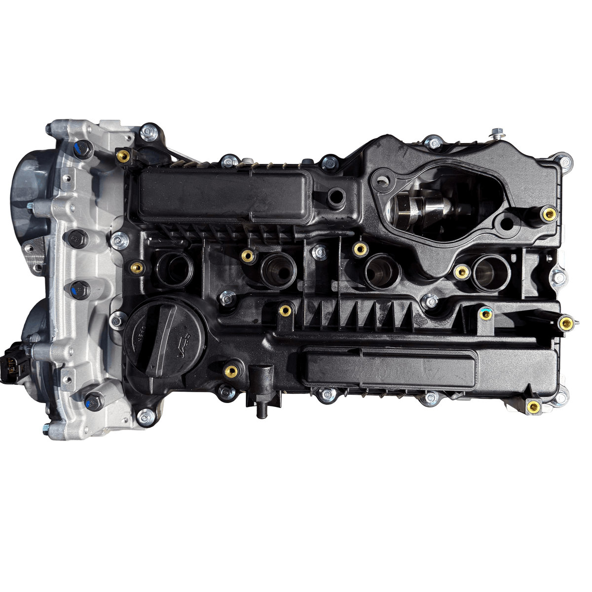 Kia Optima 2.0L Turbo G4KH Theta II GDI 4-cylinder engine, top view, high-performance automotive part.