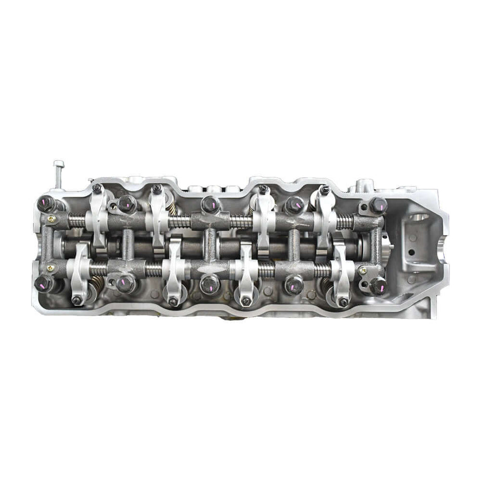 Toyota 4runner 2.4L 22R-E engine cylinder head with valves and rocker arms, suitable for 1984-1995 models.