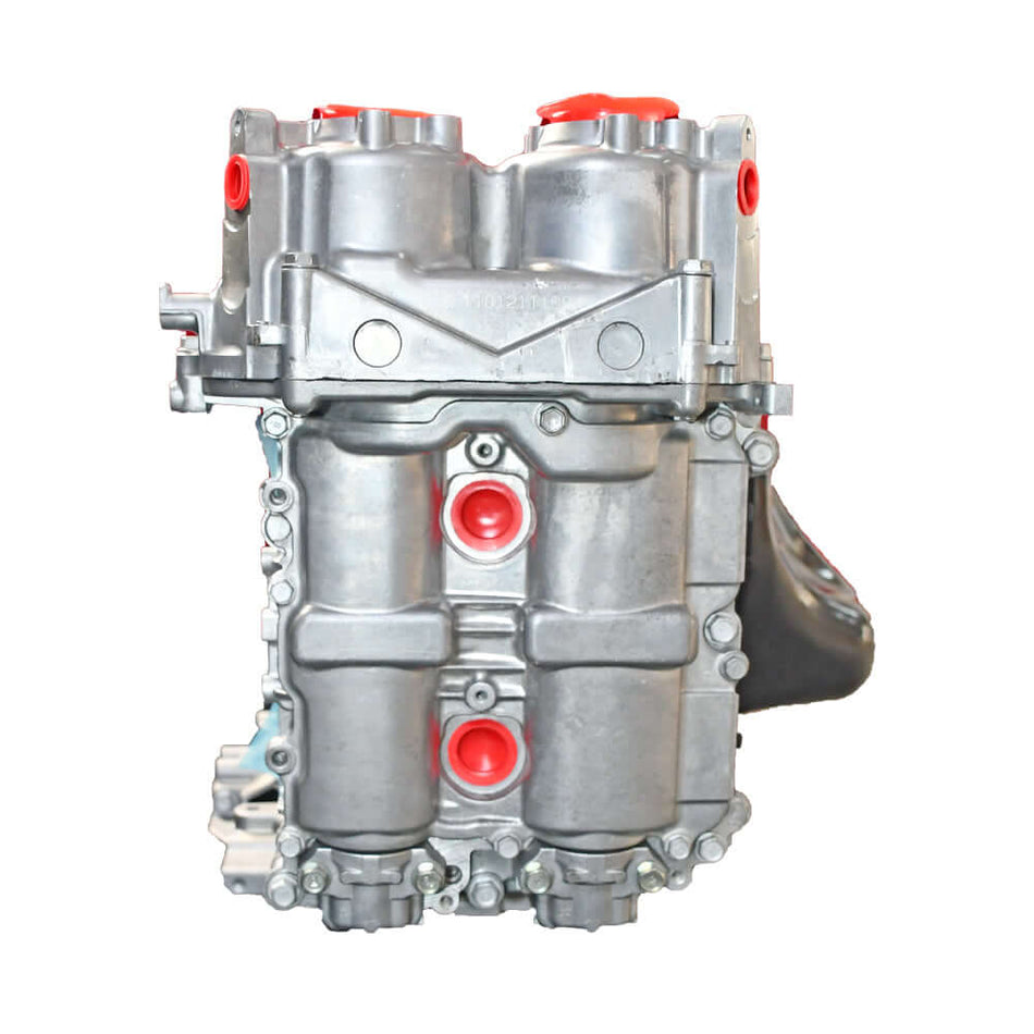 Remanufactured 2013-2014 Subaru Legacy 2.5L FB25 engine showing front view with silver finish.