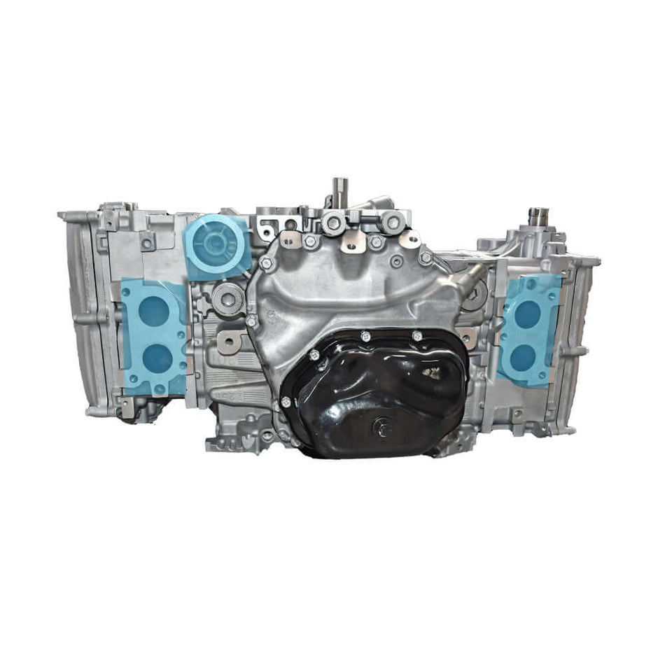 2010-2011 Subaru Legacy 2.5L EJ25 remanufactured 4-cylinder engine with dual oil pan, designed for high performance.