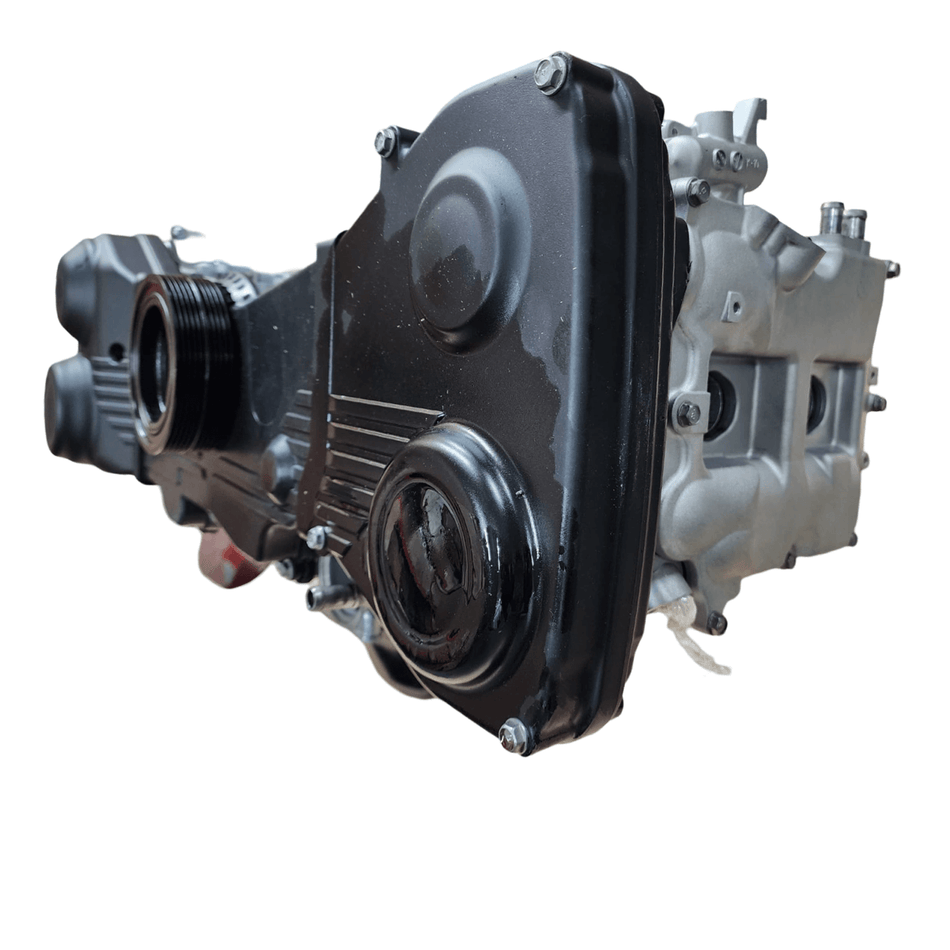 2006-2014 Subaru Impreza WRX remanufactured 2.5L EJ25T engine showing detailed side view of the motor components.